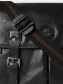 Osprey London Black The Compass Leather Saddle Bag