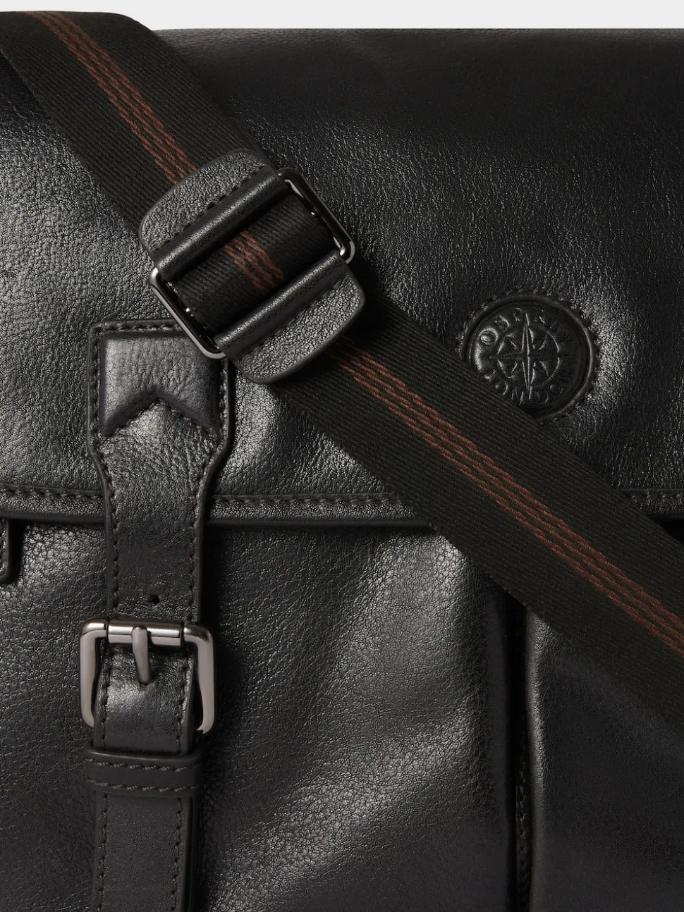 Osprey London Black The Compass Leather Saddle Bag