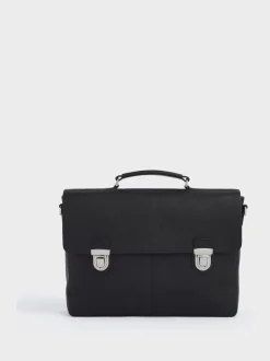 Osprey London Black The Forest Leather Briefcase