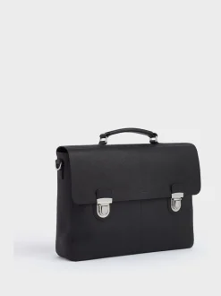 Osprey London Black The Forest Leather Briefcase
