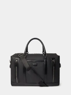 Osprey London Black The Frontline Waxed Canvas & Leather Weekender Bag