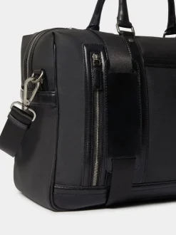 Osprey London Black The Frontline Waxed Canvas & Leather Weekender Bag