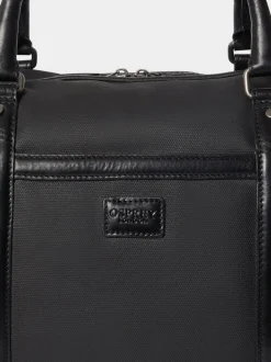 Osprey London Black The Frontline Waxed Canvas & Leather Weekender Bag