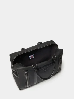 Osprey London Black The Frontline Waxed Canvas & Leather Weekender Bag