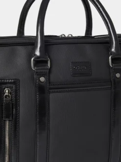 Osprey London Black The Frontline Waxed Canvas & Leather Laptop Bag