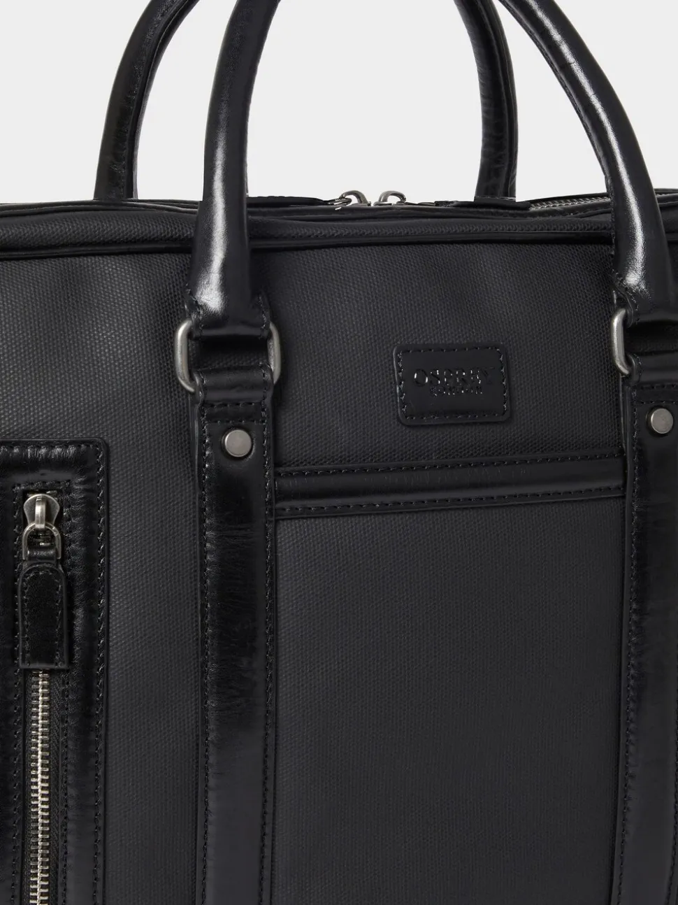 Osprey London Black The Frontline Waxed Canvas & Leather Laptop Bag