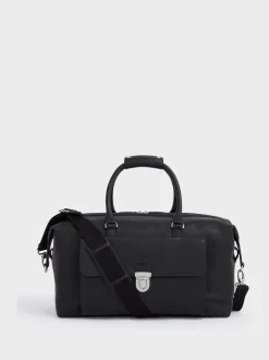 Osprey London Black The Forest Leather Weekender Bag