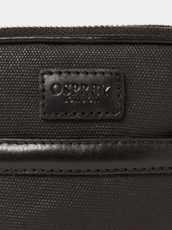 Osprey London Black The Grantham Waxed Canvas & Leather Phone Bag