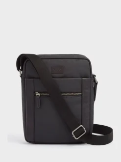 Osprey London Black The Small Grantham Waxed Canvas And Leather Messenger Bag