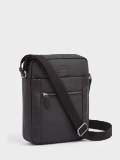 Osprey London Black The Small Grantham Waxed Canvas And Leather Messenger Bag