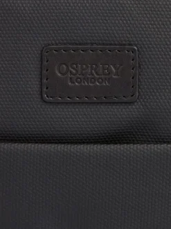 Osprey London Black The Small Grantham Waxed Canvas And Leather Messenger Bag