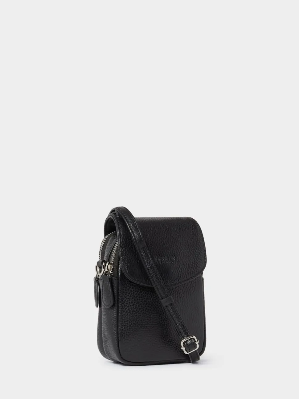 Osprey London Black The Sprinter Leather Phone Bag