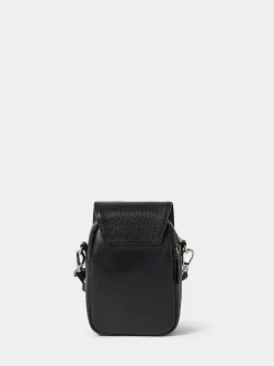 Osprey London Black The Sprinter Leather Phone Bag