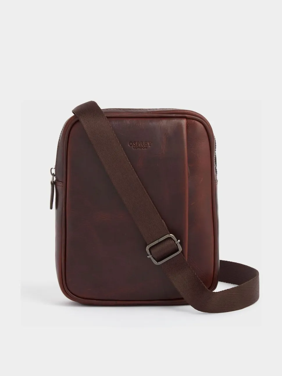 Osprey London Brown Carter Saddle Leather Small Messenger Bag