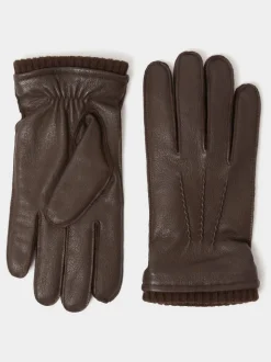 Osprey London Brown The Alfie Leather Gloves