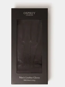 Osprey London Brown The Alfie Leather Gloves