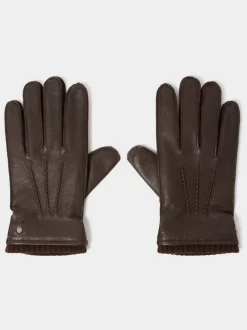 Osprey London Brown The Alfie Leather Gloves