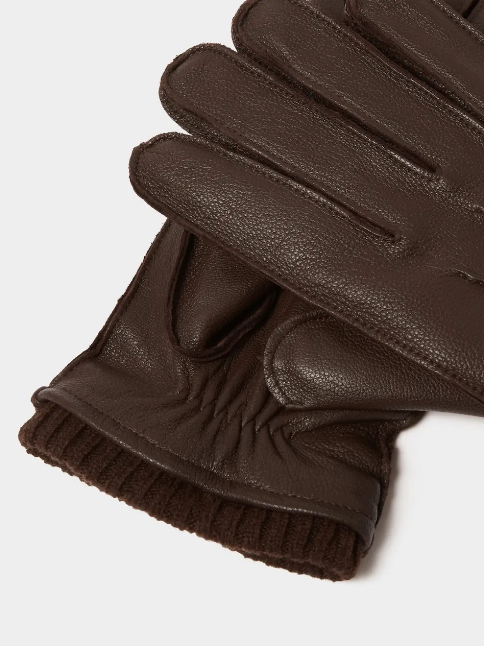 Osprey London Brown The Alfie Leather Gloves