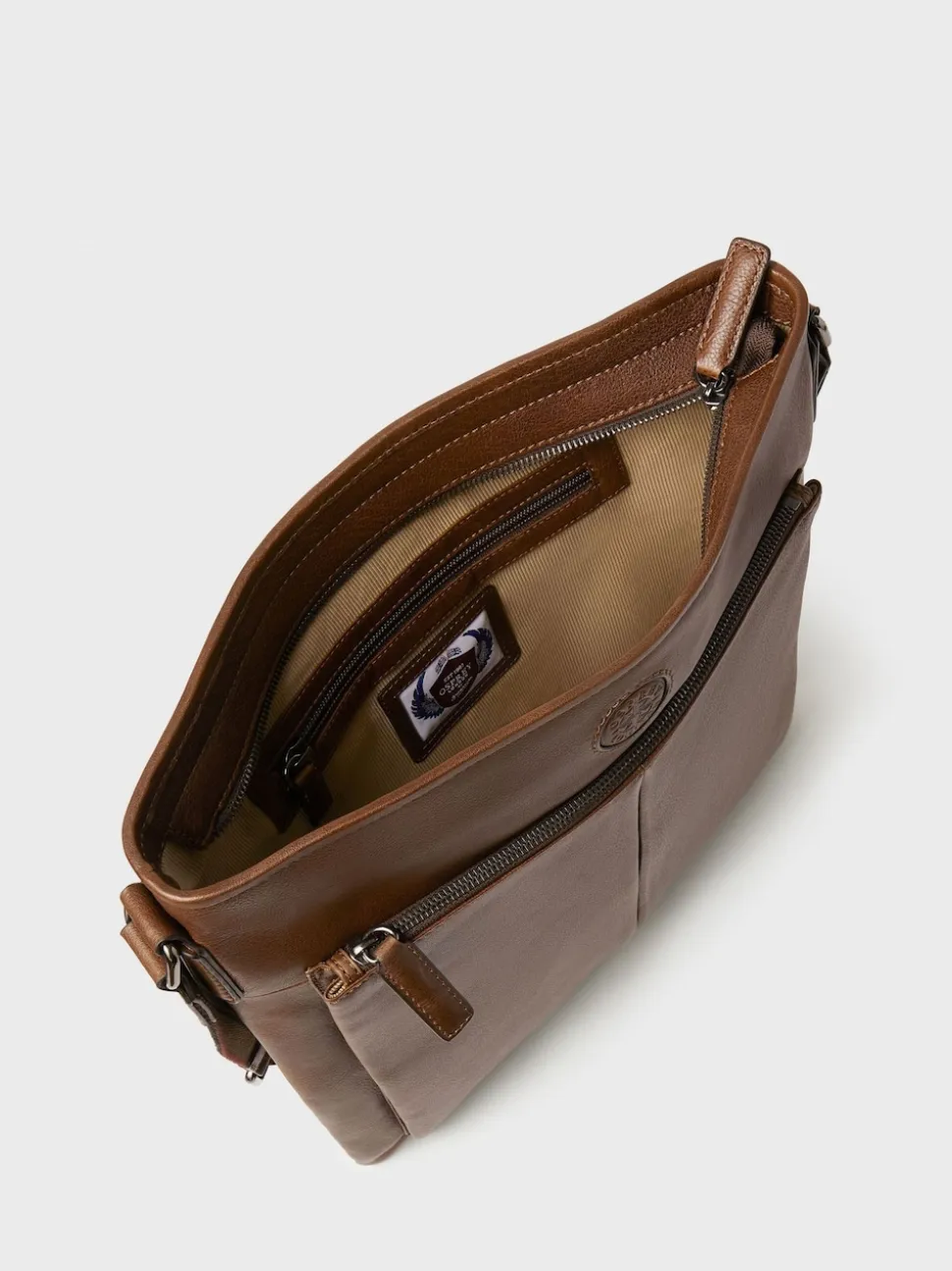 Osprey London Brown The Compass Leather Cross-Body Bag