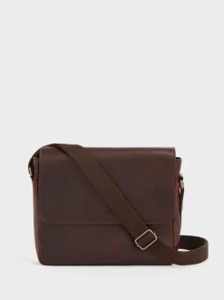 Osprey London Chestnut Brown Carter Saddle Leather Large Messenger Bag