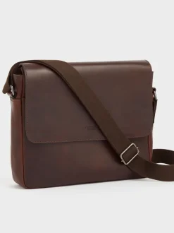 Osprey London Chestnut Brown Carter Saddle Leather Large Messenger Bag