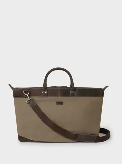 Osprey London Green Hunter Canvas and Leather Weekender Bag