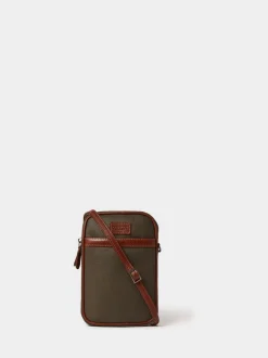 Osprey London Green The Grantham Waxed Canvas & Leather Phone Bag