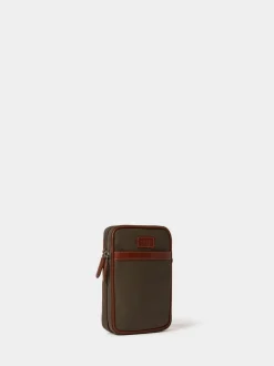 Osprey London Green The Grantham Waxed Canvas & Leather Phone Bag