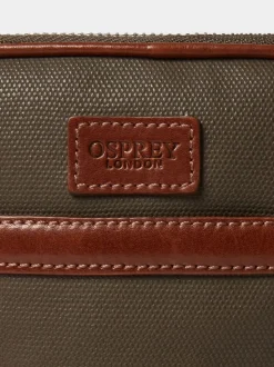 Osprey London Green The Grantham Waxed Canvas & Leather Phone Bag