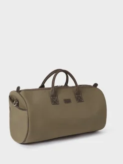 Osprey London Green The Hunter Canvas & Leather Barrel Bag