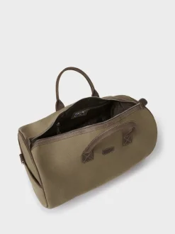 Osprey London Green The Hunter Canvas & Leather Barrel Bag