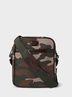 OSPREY LONDON Green The Maverick Small Canvas and Leather Messenger Bag