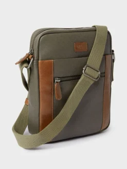 Osprey London Green The Small Grantham Waxed Canvas And Leather Messenger Bag