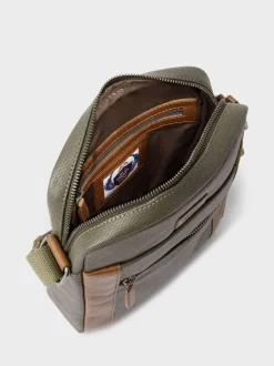 Osprey London Green The Small Grantham Waxed Canvas And Leather Messenger Bag