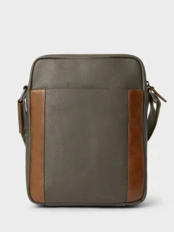 Osprey London Green The Small Grantham Waxed Canvas And Leather Messenger Bag