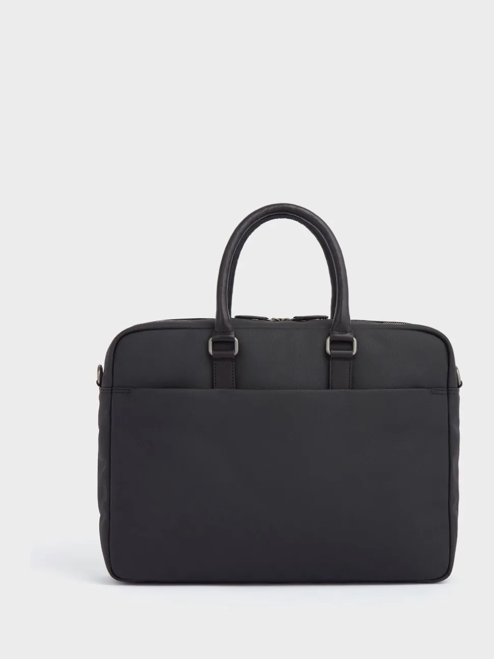 Osprey London Grey & Black Waxed Canvas & Glazed Calf Leather Grantham Laptop Bag