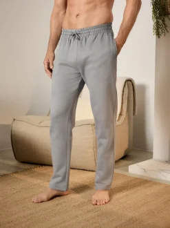 Pale Grey Brushback Heavyweight Open Joggers