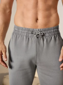 Pale Grey Brushback Heavyweight Open Joggers