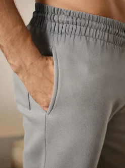 Pale Grey Brushback Heavyweight Open Joggers