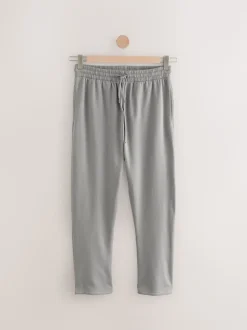 Pale Grey Brushback Heavyweight Open Joggers