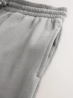 Pale Grey Brushback Heavyweight Open Joggers