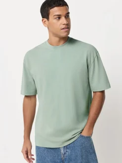 Pastels Green/Blue/Ecru/Slate/Pink Relaxed Fit Heavyweight T-Shirts 5 Pack