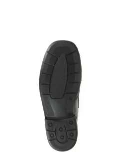 Pavers Adjustable Wide Fit Black Leather Shoes