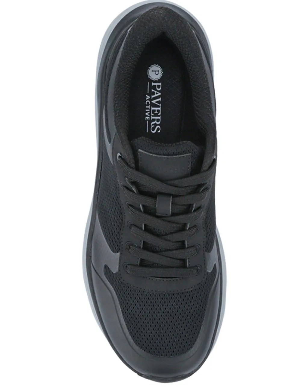 Pavers Black Comfortable Lace-Up Trainers