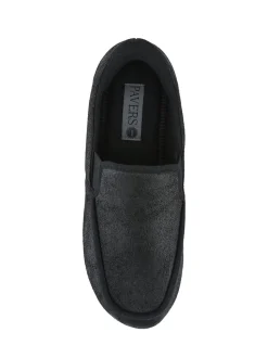 Pavers Black Extra Wide Memory Foam Slippers