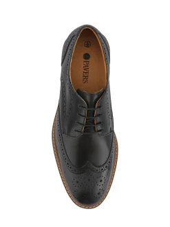 Pavers Black Gents Lace-Up Smart Leather Shoes