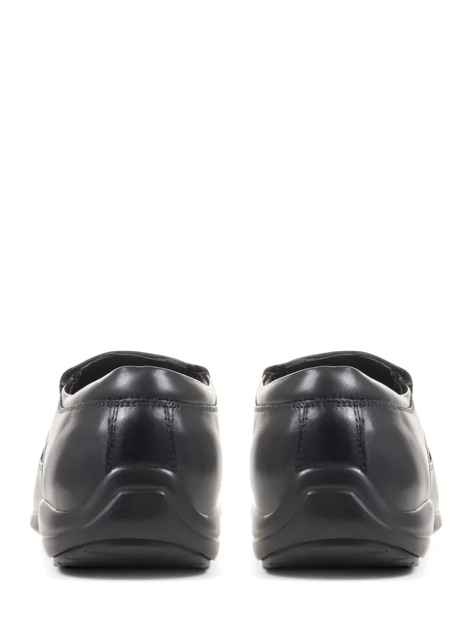 Pavers Black Leather Gents Slip-On Casual Shoes