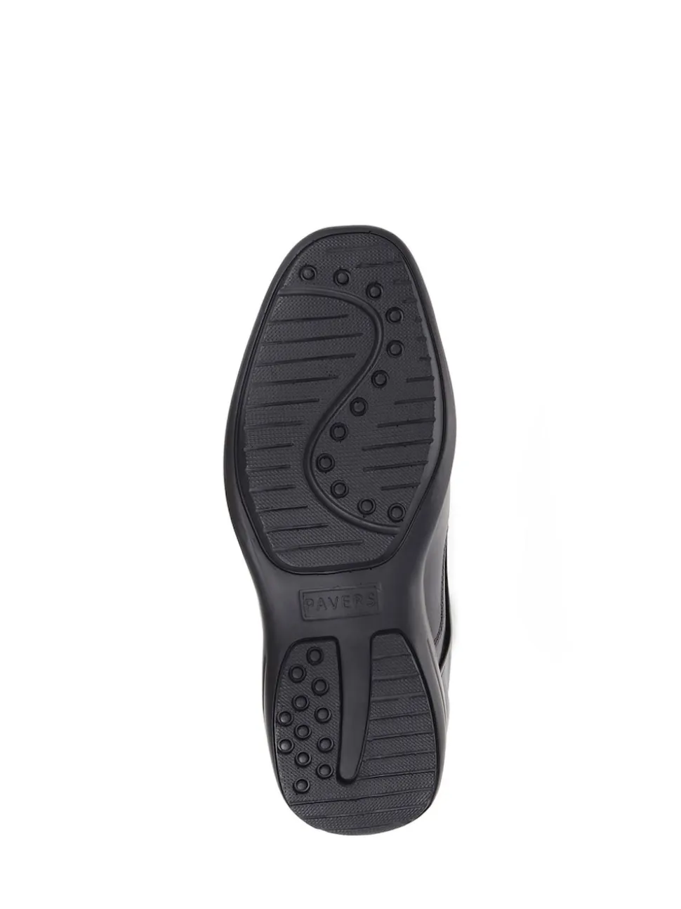 Pavers Black Leather Gents Slip-On Casual Shoes