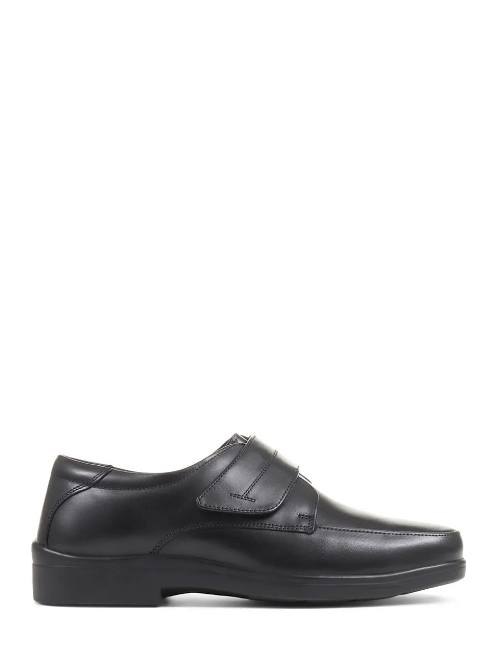 Pavers Black Leather Monk/Touch Fastening Gents Smart Shoes