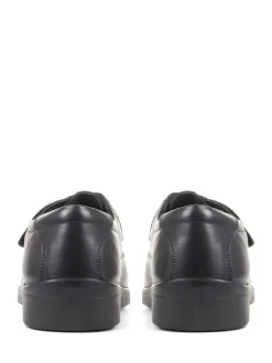 Pavers Black Leather Monk/Touch Fastening Gents Smart Shoes
